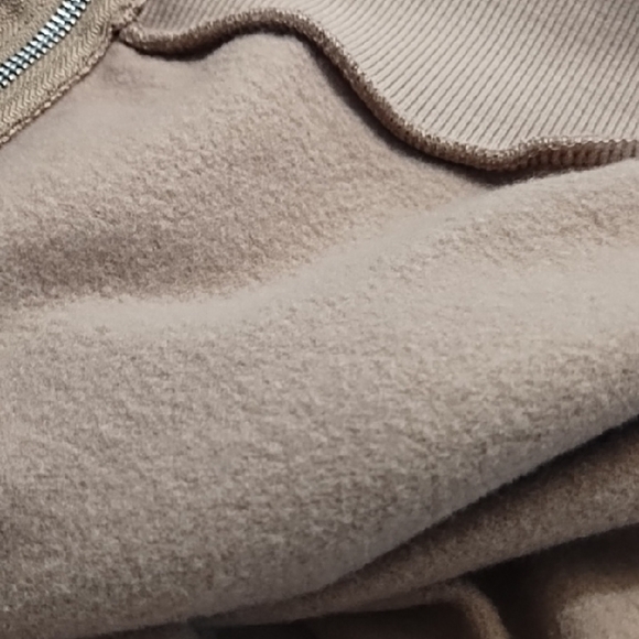 Cozy Tan/Brown Fleece Zip up Hoodie Sweatshirt - Picture 6 of 12